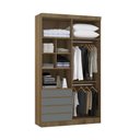 Ver imagem 2 de Guarda Roupa Modulado 4 Portas e 4 Gavetas 134cm Veneza Luciane Móv Avelã Pf/cinza Supremo Pf