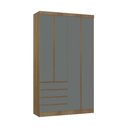 Ver imagem 1 de Guarda Roupa Modulado 4 Portas e 4 Gavetas 134cm Veneza Luciane Móv Avelã Pf/cinza Supremo Pf