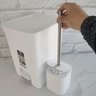 Conjunto para Banheiro Lixeira de Pedal 12L Trium e Escova Sanitária com Suporte Dual Branco OU - 6