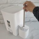 Ver imagem 6 de Conjunto para Banheiro Lixeira de Pedal 12L Trium e Escova Sanitária com Suporte Dual Branco OU