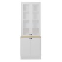 Ver mais imagens de Cristaleira 80cm 100% MDF Sevilha com Tampo Branco/Ártico/Carvalho Nature