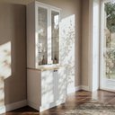 Ver imagem 1 de Cristaleira 80cm 100% MDF Sevilha com Tampo Branco/Ártico/Carvalho Nature