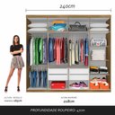 Ver imagem 3 de Guarda Roupa Casal Emanuelly 8 Portas com Espelho Lateral Boreal - Móveis Arapongas