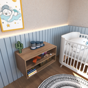 Ver imagem 3 de Nicho com Prateleira Quarto Infantil Bege/Carvalho Mel