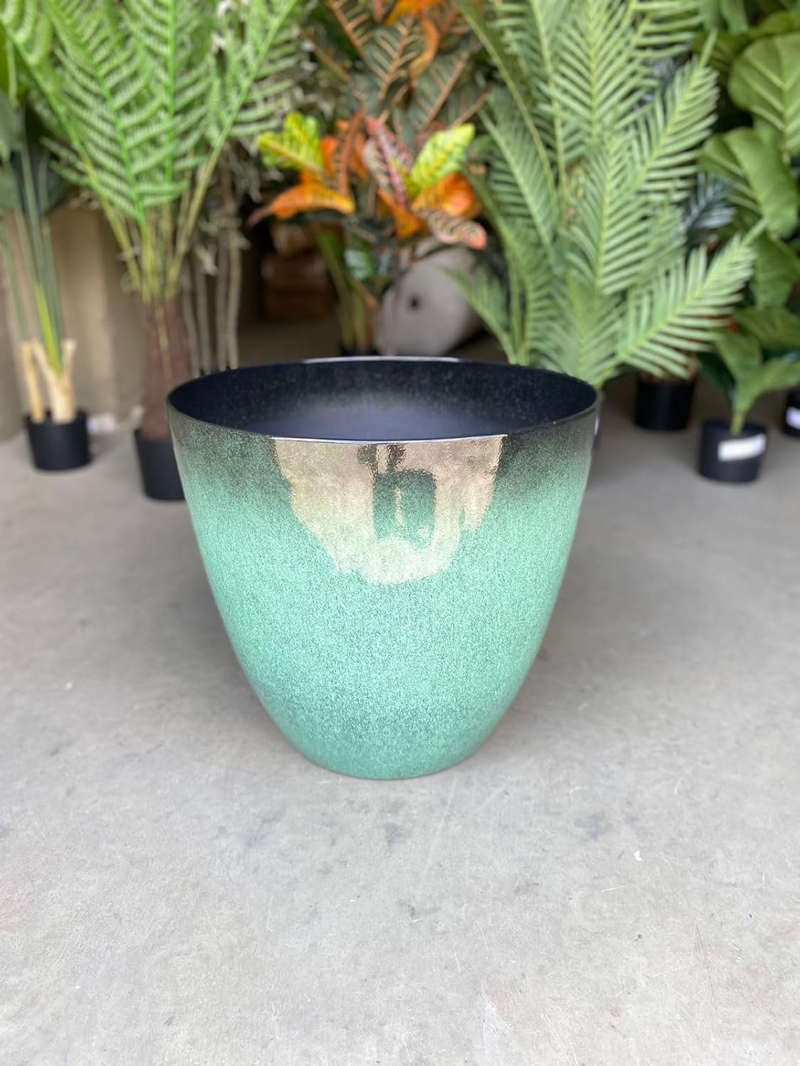 Vaso para Plantas Grande Decorativo Sala Jardim Alto Brilho (liso/azul Lago) - 4