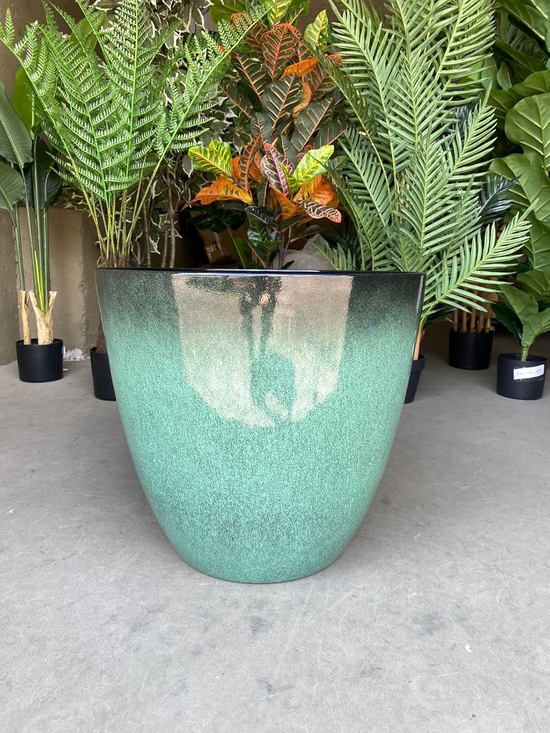 Vaso para Plantas Grande Decorativo Sala Jardim Alto Brilho (liso/azul Lago) - 6