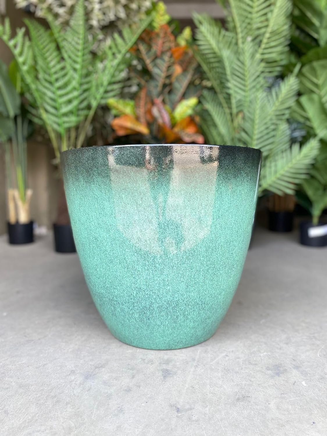 Vaso para Plantas Grande Decorativo Sala Jardim Alto Brilho (liso/azul Lago) - 3