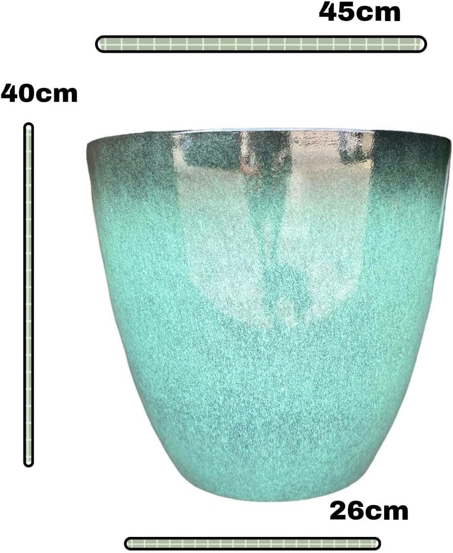 Vaso para Plantas Grande Decorativo Sala Jardim Alto Brilho (liso/azul Lago) - 2