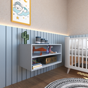 Ver imagem 1 de Nicho com Prateleira Quarto Infantil Cinza/Cristal