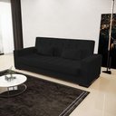 Ver imagem 3 de Sofá Cama 02 Lugares Linho Preto A79 Pés De Madeira