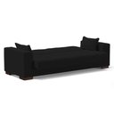 Ver imagem 6 de Sofá Cama 02 Lugares Linho Preto A79 Pés De Madeira