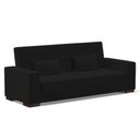 Ver imagem 1 de Sofá Cama 02 Lugares Linho Preto A79 Pés De Madeira