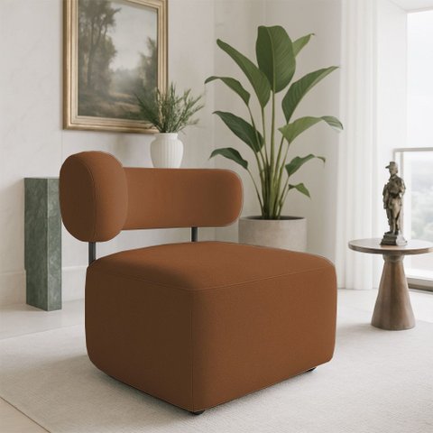 Poltrona Decorativa Orgânica Maya Veludo Ferro Preto - Pallazio