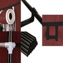 Ver imagem 5 de Guarda Roupa Cabideiro Portatil Prateleiras Dobravel Armario Arara Grande Organizador Vermelho