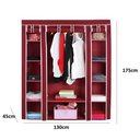 Ver imagem 7 de Guarda Roupa Cabideiro Portatil Prateleiras Dobravel Armario Arara Grande Organizador Vermelho