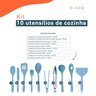 Kit 10 utensílios de cozinha de silicone completo multiuso - Oikos - 3