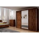 Ver imagem 3 de Guarda Roupa Casal 3 Portas de Correr e 6 Gavetas c/ Espelho Paradizzo Gold Canela - Novo Horizonte