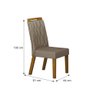 Conjunto Sala de Jantar Atenas Mesa Freijo/Off White 1,20m C/ 4 Cadeiras Joli Camurça Moveis Leifer  - 3