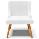 Ver imagem 6 de Kit 6 Cadeiras Decorativas Sala de Jantar Pés Palito de Madeira Firenze Pu Branco Brilho/natural