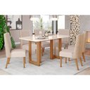 Ver imagem 1 de Kit 6 Cadeiras Sala Jantar Yara Sc79 Tampo Madeirado C/ Vidro Canto Curvo 160x90cm e 6 Cadeiras Anne