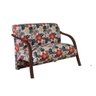 Poltrona 2 Lugares Vênus Madeira Floral Vermelho - 1