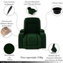 Ver imagem 3 de Poltrona do Papai Reclinável Sala de Cinema Crihs Elétrica Lift Elevação Veludo Verde Esmeralda G23 - Gran Belo