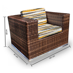 Conjunto Bora Bora - 1 Sofá 2 Lugares + 2 Poltronas + 1 Mesa de Centro - Abrolhos - 2