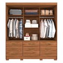 Ver imagem 2 de Guarda-Roupa MDF 3 Portas de Correr Flex Color Espelho 7 Gavetas 1 Sapateira e 8 Pés Luiza Panan Móv