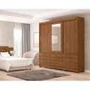 Ver imagem 6 de Guarda-Roupa MDF 3 Portas de Correr Flex Color Espelho 7 Gavetas 1 Sapateira e 8 Pés Luiza Panan Móv
