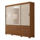 Ver imagem 3 de Guarda-Roupa MDF 3 Portas de Correr Flex Color Espelho 7 Gavetas 1 Sapateira e 8 Pés Luiza Panan Móv