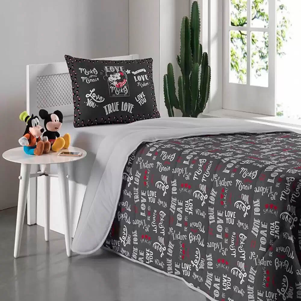 Edredom Infantil Solteiro Disney Mickey - Portallar Jadore - 1