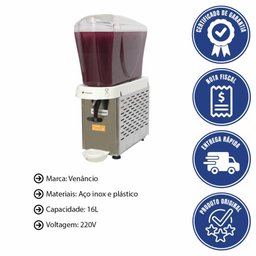 Refresqueira Venâncio em Inox 1 Reservatório de 16l 220v Rv116 56841 - 2