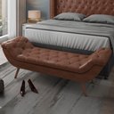 Ver imagem 3 de Cabeceira Cama Box Casal King 195cm Provença e Recamier P02 Sintético Camel - Mpozenato