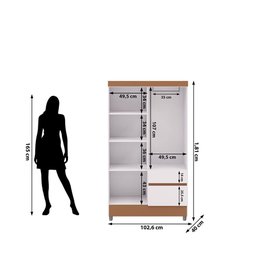 Guarda Roupa Pequeno Ideal 4 Portas e 2 Gavetas para Quarto de Hospedes - 9