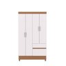 Guarda Roupa Pequeno Ideal 4 Portas e 2 Gavetas para Quarto de Hospedes - 2