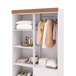 Guarda Roupa Pequeno Ideal 4 Portas e 2 Gavetas para Quarto de Hospedes - 8