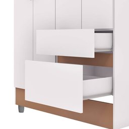 Guarda Roupa Pequeno Ideal 4 Portas e 2 Gavetas para Quarto de Hospedes - 5
