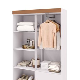 Guarda Roupa Pequeno Ideal 4 Portas e 2 Gavetas para Quarto de Hospedes - 7