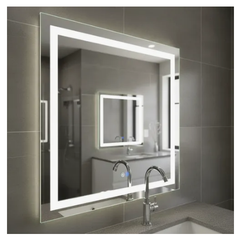 Espelho 4mm  Led 3 Cores 100x70 Iluminado Luz Forte Linha Premium 70x100