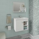 Ver imagem 2 de Gabinete de Banheiro com Cuba e Espelheira Lotus 55cm Branco - Mgm