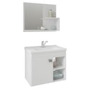 Ver imagem 1 de Gabinete de Banheiro com Cuba e Espelheira Lotus 55cm Branco - Mgm