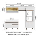 Ver imagem 4 de Armário de Cozinha Completa 260cm Branco Reims Madesa 12