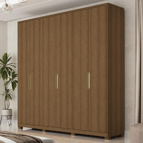 Guarda Roupa Casal 06 Portas Terrassa Móveis Rimo - Jequitibá