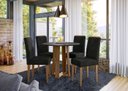 Ver imagem 2 de Conjunto Mesa Isabela 100cm com 4 Cadeiras Amanda - Imbuia / Preto / Vl07
