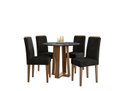 Ver imagem 1 de Conjunto Mesa Isabela 100cm com 4 Cadeiras Amanda - Imbuia / Preto / Vl07