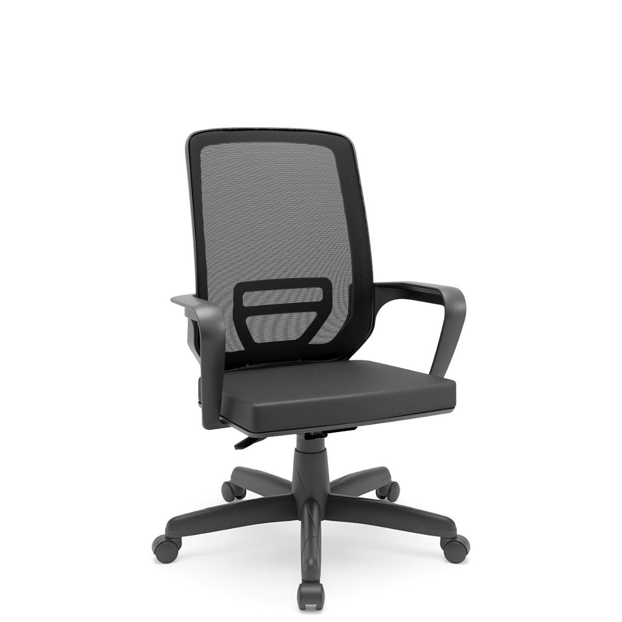 Cadeira Escritório Presidente Adrix Plaxmetal Mecanismo Relax Encosto Tela e Assento Vinil (Couro Ec