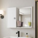 Ver imagem 1 de Armário Espelheira para Banheiro Modelo Genova Design Clean:branco