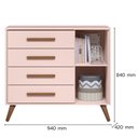 Ver imagem 4 de Kit Quarto de Bebê Q Encanto Retrô com Berço Mini Cama Cômoda Sapateira e Colchão D18 130x70 Movellu