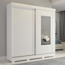 Ver imagem 3 de Guarda-Roupa 183cm 2 Portas de Correr com Espelho e Pés 100% MDF Bonito Espresso Móveis