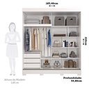 Ver imagem 6 de Guarda-Roupa 183cm 2 Portas de Correr com Espelho e Pés 100% MDF Bonito Espresso Móveis Branco